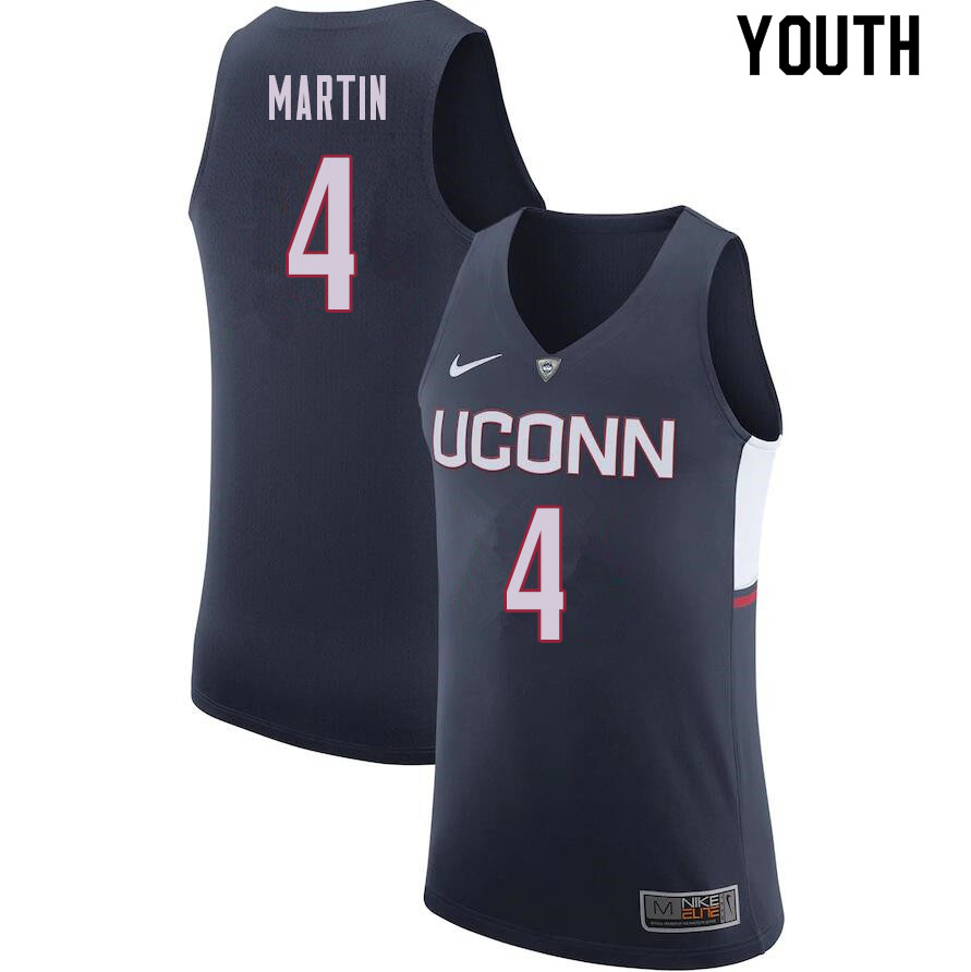 Youth #4 Tyrese Martin Uconn Huskies College Basketball Jerseys Sale-Navy - Click Image to Close